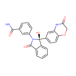 NC(=O)c1cccc(N2C(=O)c3ccccc3[C@@]2(O)c2ccc3c(c2)NC(=O)CO3)c1 ZINC000116255159