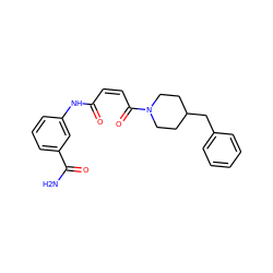 NC(=O)c1cccc(NC(=O)/C=C\C(=O)N2CCC(Cc3ccccc3)CC2)c1 ZINC001772638032