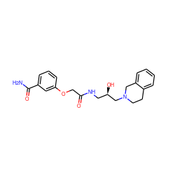 NC(=O)c1cccc(OCC(=O)NC[C@@H](O)CN2CCc3ccccc3C2)c1 ZINC000220102878