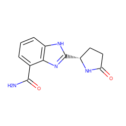 NC(=O)c1cccc2[nH]c([C@@H]3CCC(=O)N3)nc12 ZINC000040861856