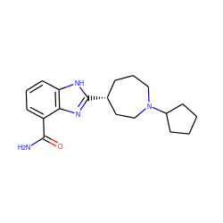 NC(=O)c1cccc2[nH]c([C@@H]3CCCN(C4CCCC4)CC3)nc12 ZINC000040864902