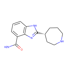 NC(=O)c1cccc2[nH]c([C@@H]3CCCNCC3)nc12 ZINC000045496303