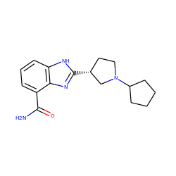 NC(=O)c1cccc2[nH]c([C@@H]3CCN(C4CCCC4)C3)nc12 ZINC000040379372