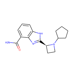 NC(=O)c1cccc2[nH]c([C@@H]3CCN3C3CCCC3)nc12 ZINC000040980965