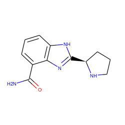 NC(=O)c1cccc2[nH]c([C@H]3CCCN3)nc12 ZINC000040422801