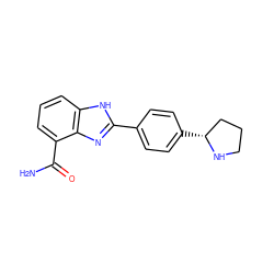 NC(=O)c1cccc2[nH]c(-c3ccc([C@@H]4CCCN4)cc3)nc12 ZINC000049114993