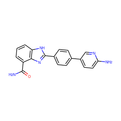 NC(=O)c1cccc2[nH]c(-c3ccc(-c4ccc(N)nc4)cc3)nc12 ZINC000474602243