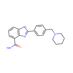 NC(=O)c1cccc2[nH]c(-c3ccc(CN4CCCCC4)cc3)nc12 ZINC000026487662