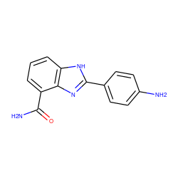 NC(=O)c1cccc2[nH]c(-c3ccc(N)cc3)nc12 ZINC000013834539