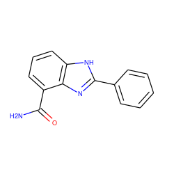 NC(=O)c1cccc2[nH]c(-c3ccccc3)nc12 ZINC000013834535