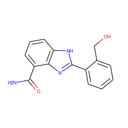 NC(=O)c1cccc2[nH]c(-c3ccccc3CO)nc12 ZINC000013834555