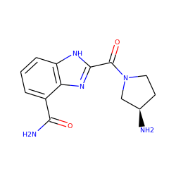 NC(=O)c1cccc2[nH]c(C(=O)N3CC[C@@H](N)C3)nc12 ZINC000584905462