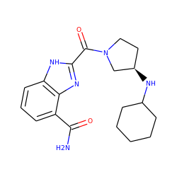 NC(=O)c1cccc2[nH]c(C(=O)N3CC[C@@H](NC4CCCCC4)C3)nc12 ZINC001772632244