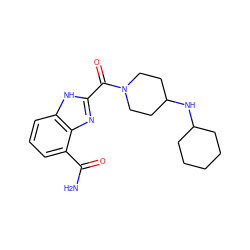 NC(=O)c1cccc2[nH]c(C(=O)N3CCC(NC4CCCCC4)CC3)nc12 ZINC001772616162