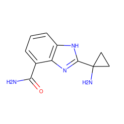 NC(=O)c1cccc2[nH]c(C3(N)CC3)nc12 ZINC000040379267