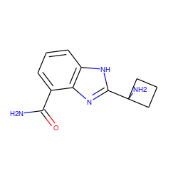 NC(=O)c1cccc2[nH]c(C3(N)CCC3)nc12 ZINC000040380341