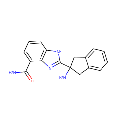 NC(=O)c1cccc2[nH]c(C3(N)Cc4ccccc4C3)nc12 ZINC000040412131