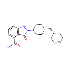 NC(=O)c1cccc2[nH]n(C3CCN(C[C@H]4CC=CCC4)CC3)c(=O)c12 ZINC000146724480