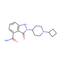 NC(=O)c1cccc2[nH]n(C3CCN(C4CCC4)CC3)c(=O)c12 ZINC000146691663