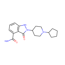 NC(=O)c1cccc2[nH]n(C3CCN(C4CCCC4)CC3)c(=O)c12 ZINC000146728698