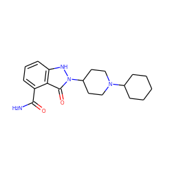 NC(=O)c1cccc2[nH]n(C3CCN(C4CCCCC4)CC3)c(=O)c12 ZINC000146720256