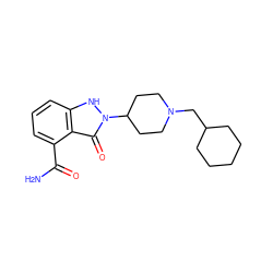 NC(=O)c1cccc2[nH]n(C3CCN(CC4CCCCC4)CC3)c(=O)c12 ZINC000146849632