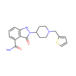 NC(=O)c1cccc2[nH]n(C3CCN(Cc4cccs4)CC3)c(=O)c12 ZINC000146754977