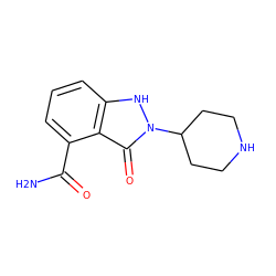 NC(=O)c1cccc2[nH]n(C3CCNCC3)c(=O)c12 ZINC000146698802