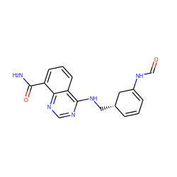 NC(=O)c1cccc2c(NC[C@H]3C=CC=C(NC=O)C3)ncnc12 ZINC000168015557