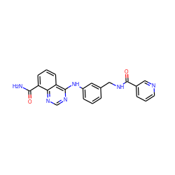 NC(=O)c1cccc2c(Nc3cccc(CNC(=O)c4cccnc4)c3)ncnc12 ZINC000167024552