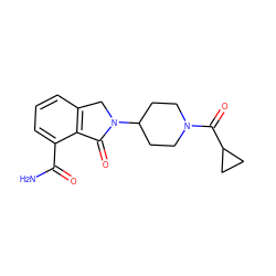 NC(=O)c1cccc2c1C(=O)N(C1CCN(C(=O)C3CC3)CC1)C2 ZINC000473110401