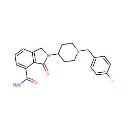 NC(=O)c1cccc2c1C(=O)N(C1CCN(Cc3ccc(F)cc3)CC1)C2 ZINC000117360683