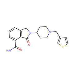 NC(=O)c1cccc2c1C(=O)N(C1CCN(Cc3ccsc3)CC1)C2 ZINC000143773716