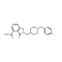 NC(=O)c1cccc2c1C(=O)N(CC1CCN(Cc3ccc(F)cc3)CC1)C2 ZINC000117347973