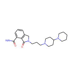 NC(=O)c1cccc2c1C(=O)N(CCCN1CCC(N3CCCCC3)CC1)C2 ZINC000143728990