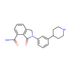 NC(=O)c1cccc2c1C(=O)N(c1cccc(C3CCNCC3)c1)C2 ZINC000045364322