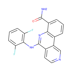 NC(=O)c1cccc2c1nc(Nc1c(F)cccc1F)c1ccncc12 ZINC000073159430