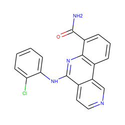 NC(=O)c1cccc2c1nc(Nc1ccccc1Cl)c1ccncc12 ZINC000073163822