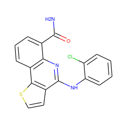 NC(=O)c1cccc2c1nc(Nc1ccccc1Cl)c1ccsc12 ZINC000084634133