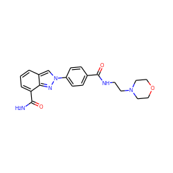 NC(=O)c1cccc2cn(-c3ccc(C(=O)NCCN4CCOCC4)cc3)nc12 ZINC000045347364