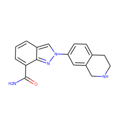 NC(=O)c1cccc2cn(-c3ccc4c(c3)CNCC4)nc12 ZINC000049089864