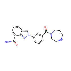 NC(=O)c1cccc2cn(-c3cccc(C(=O)N4CCCNCC4)c3)nc12 ZINC000045354385