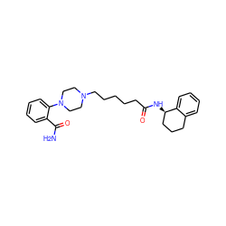 NC(=O)c1ccccc1N1CCN(CCCCCC(=O)N[C@@H]2CCCc3ccccc32)CC1 ZINC000013586563