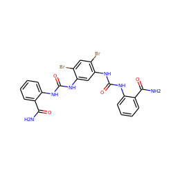 NC(=O)c1ccccc1NC(=O)Nc1cc(NC(=O)Nc2ccccc2C(N)=O)c(Br)cc1Br ZINC000036338769