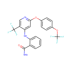 NC(=O)c1ccccc1Nc1cc(Oc2ccc(OC(F)(F)F)cc2)ncc1C(F)(F)F ZINC000073167589