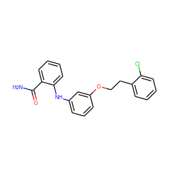 NC(=O)c1ccccc1Nc1cccc(OCCc2ccccc2Cl)c1 ZINC000095578917