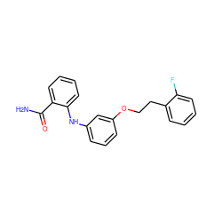 NC(=O)c1ccccc1Nc1cccc(OCCc2ccccc2F)c1 ZINC000095580459