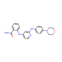 NC(=O)c1ccccc1Nc1ccnc(Nc2ccc(N3CCOCC3)cc2)c1 ZINC000169330387