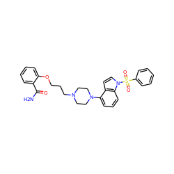 NC(=O)c1ccccc1OCCCN1CCN(c2cccc3c2ccn3S(=O)(=O)c2ccccc2)CC1 ZINC000148539265