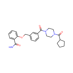 NC(=O)c1ccccc1OCc1cccc(C(=O)N2CCN(C(=O)C3CCCC3)CC2)c1 ZINC000035801259